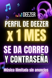 Imagen de PERFIL X 1 MES DE DEEZER PREMIUM-SE DA CORREO Y CONTRASEÑA