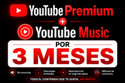 Imagen de YOUTUBE PREMIUM + MUSIC X 3 MESES
