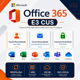 Imagen de MICROSOFT OFFICE 365 E3 CUS X 1 AÑO